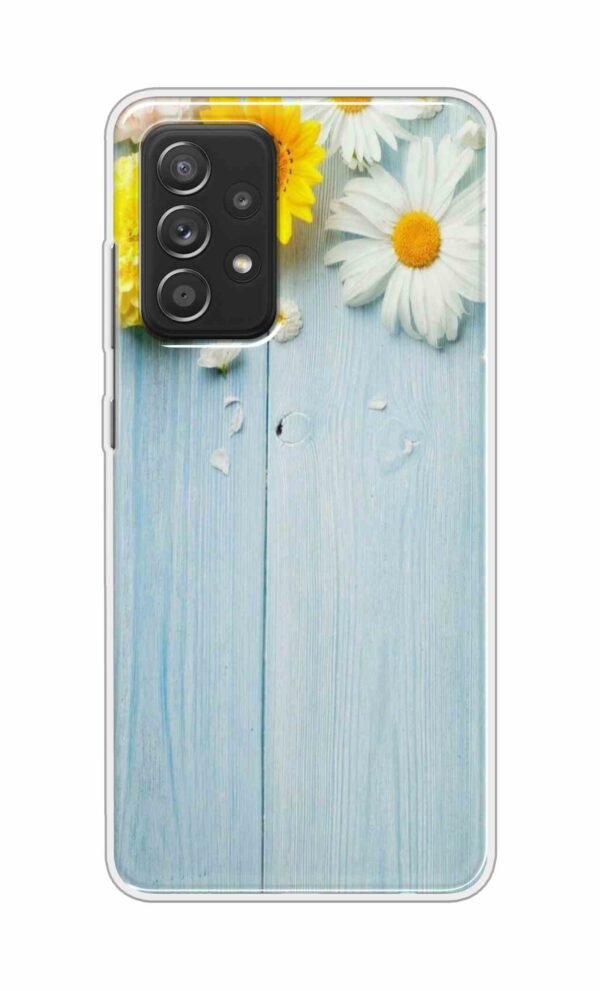 Flowers on Blue Back Case For Samsung Galaxy A52