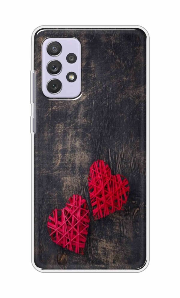 Heart with Wooden Background Back Case For Samsung Galaxy A72