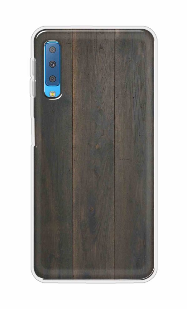 Blackish Wooden Texture Back Case For Samsung Galaxy A7 (2018)