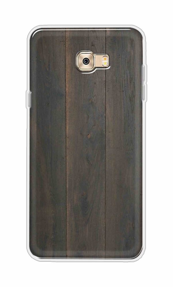 Blackish Wooden Texture Back Case For Samsung Galaxy C7 Pro
