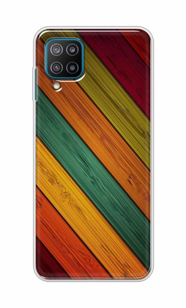 Colorful wooden texture Back Case For Samsung Galaxy F12