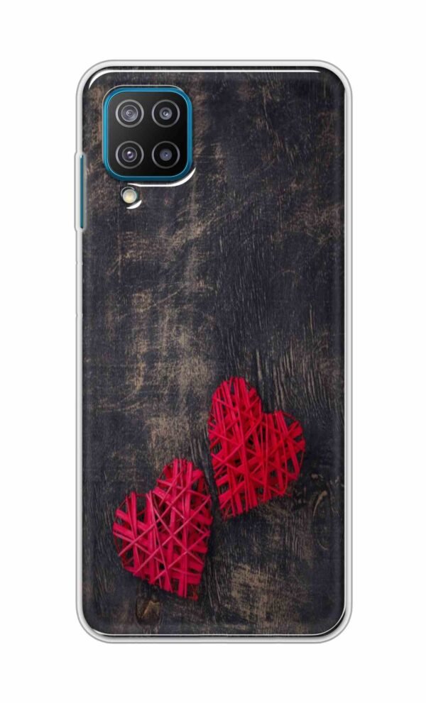 Heart with Wooden Background Back Case For Samsung Galaxy F12