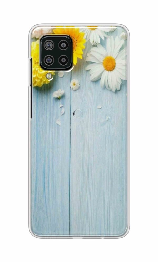 Flowers on Blue Back Case For Samsung Galaxy F22