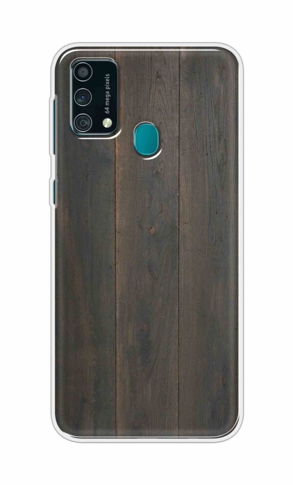 Blackish Wooden Texture Back Case For Samsung Galaxy F41