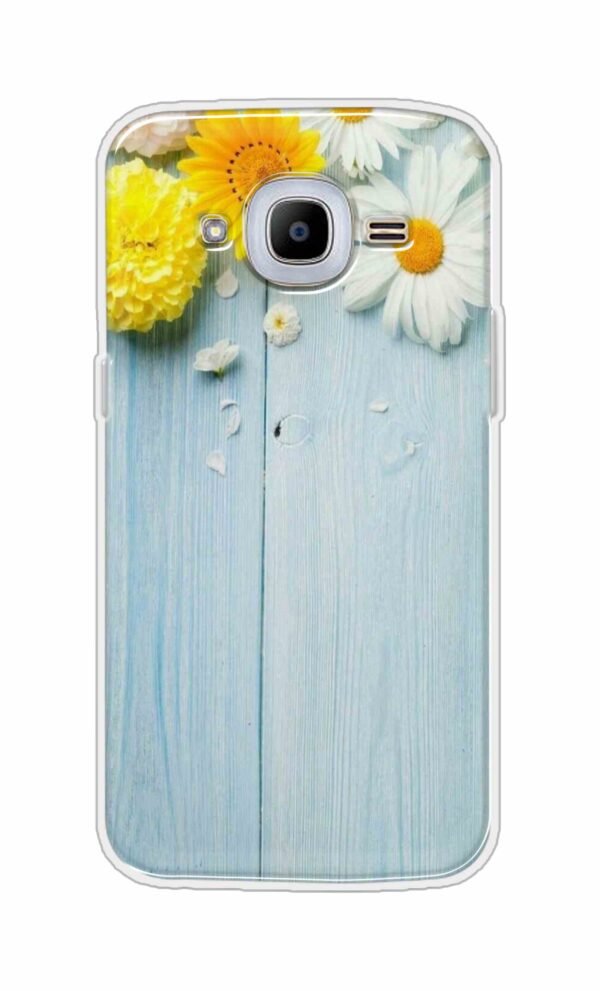 Flowers on Blue Back Case For Samsung Galaxy J2 (2016)