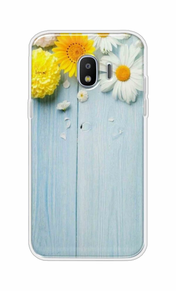 Flowers on Blue Back Case For Samsung Galaxy J2 (2018)