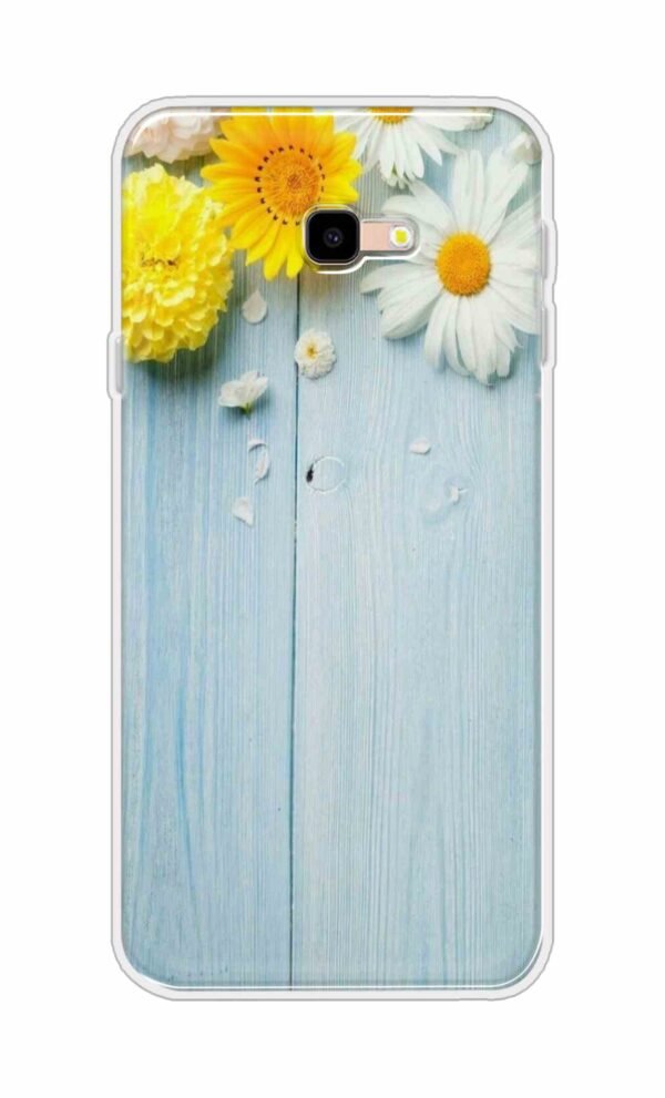 Flowers on Blue Back Case For Samsung Galaxy J4 Plus