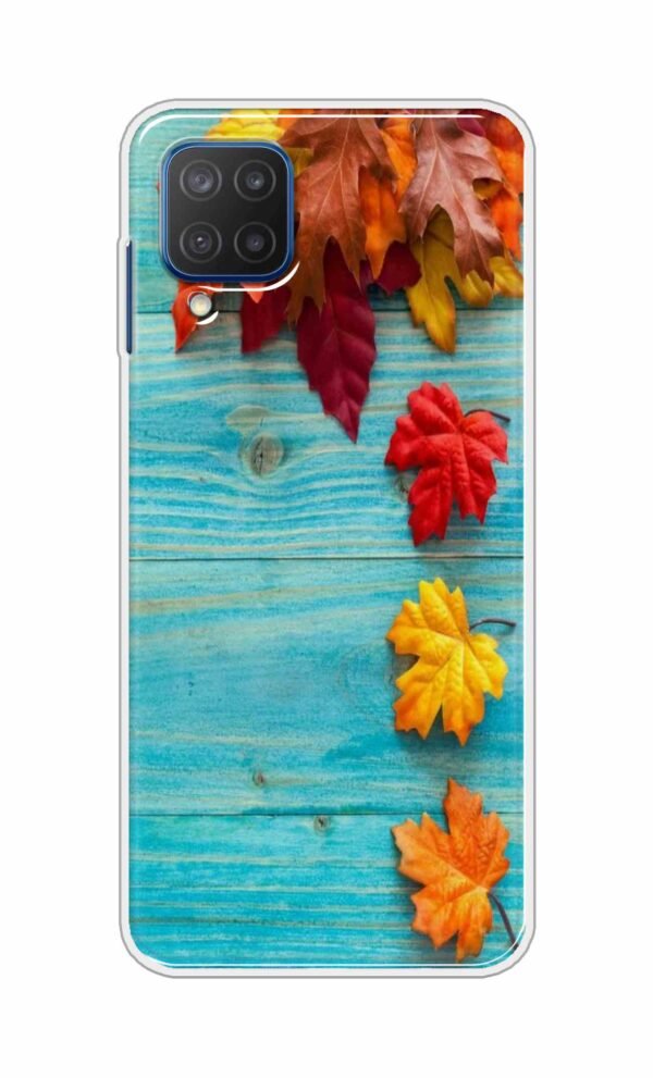 Blue Wood Flowers Back Case For Samsung Galaxy M12