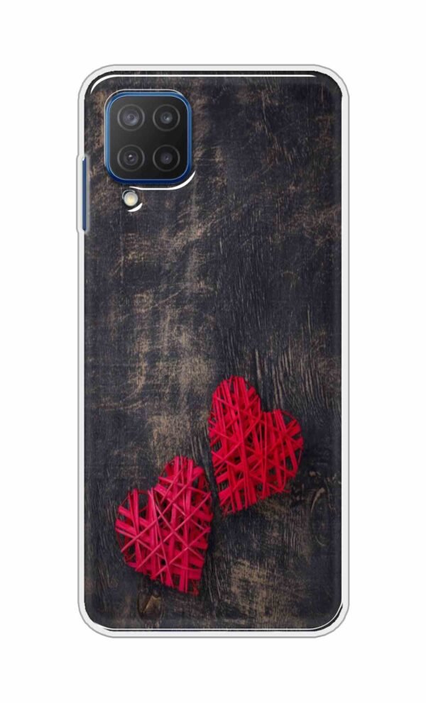Heart with Wooden Background Back Case For Samsung Galaxy M12
