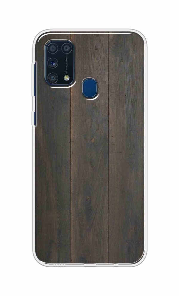 Blackish Wooden Texture Back Case For Samsung Galaxy M31