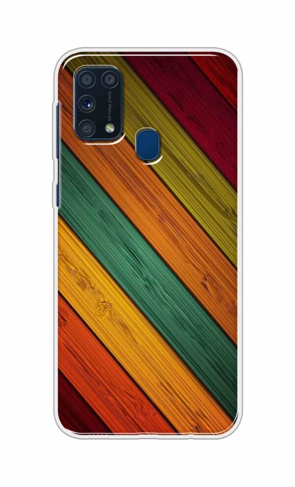 Colorful wooden texture Back Case For Samsung Galaxy M31
