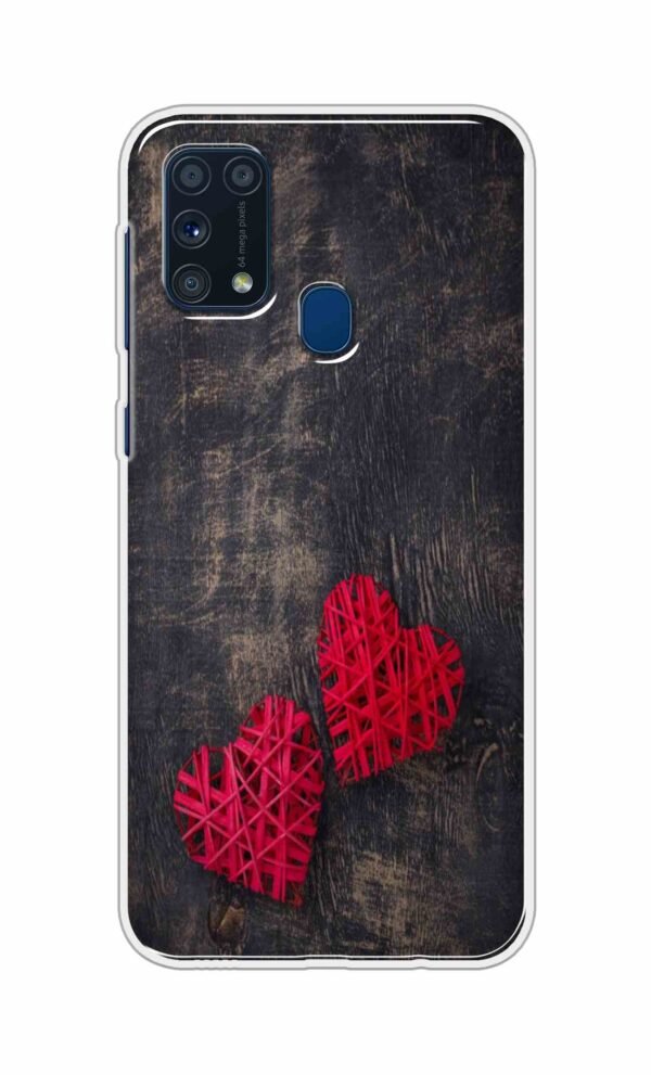 Heart with Wooden Background Back Case For Samsung Galaxy M31