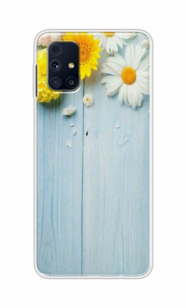 Flowers on Blue Back Case For Samsung Galaxy M31s