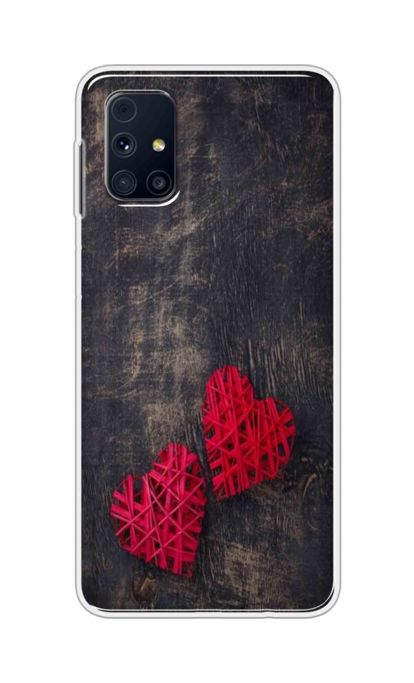 Heart with Wooden Background Back Case For Samsung Galaxy M31s