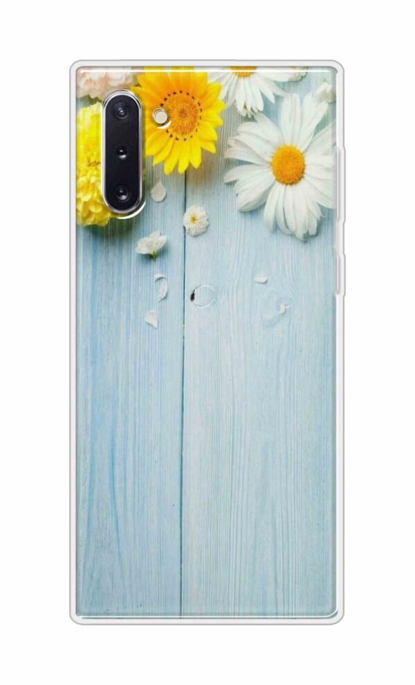 Flowers on Blue Back Case For Samsung Galaxy Note 10