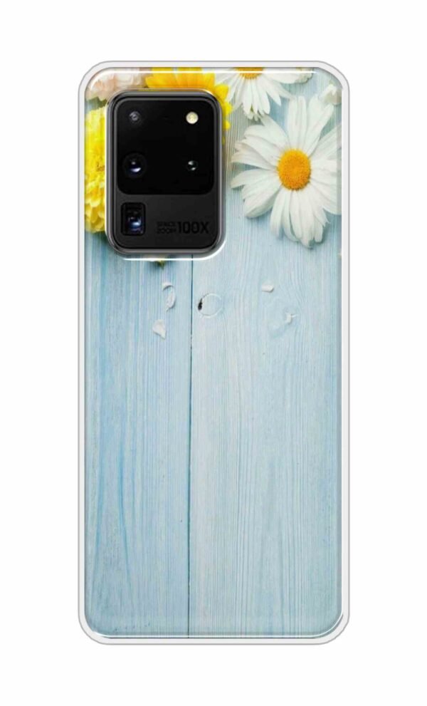 Flowers on Blue Back Case For Samsung Galaxy S20 Ultra
