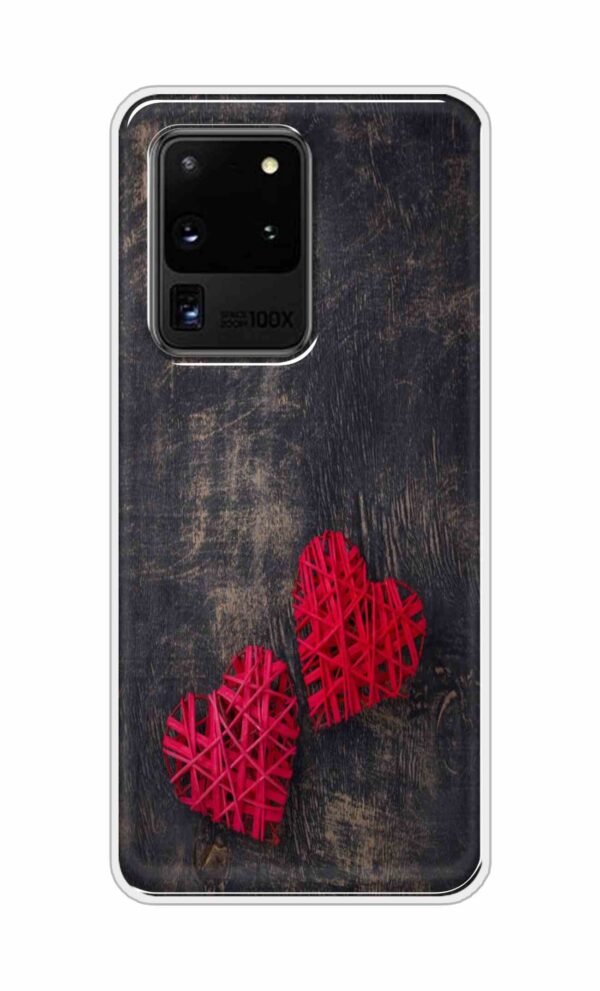 Heart with Wooden Background Back Case For Samsung Galaxy S20 Ultra