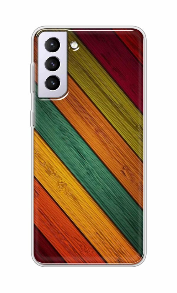 Colorful wooden texture Back Case For Samsung Galaxy S21