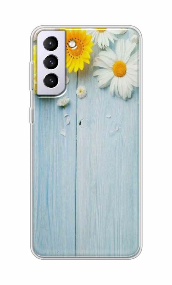 Flowers on Blue Back Case For Samsung Galaxy S21 Plus