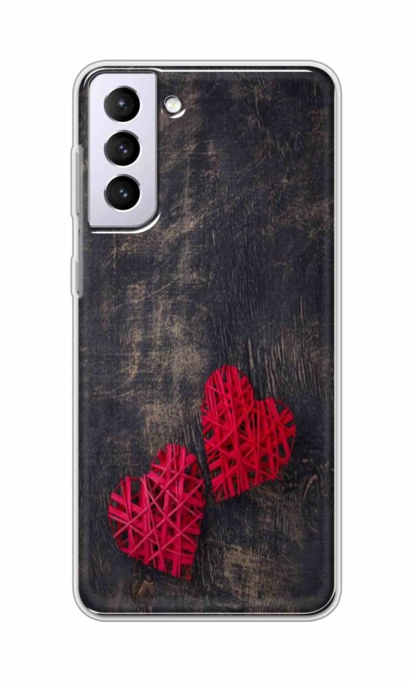 Heart with Wooden Background Back Case For Samsung Galaxy S21 Plus