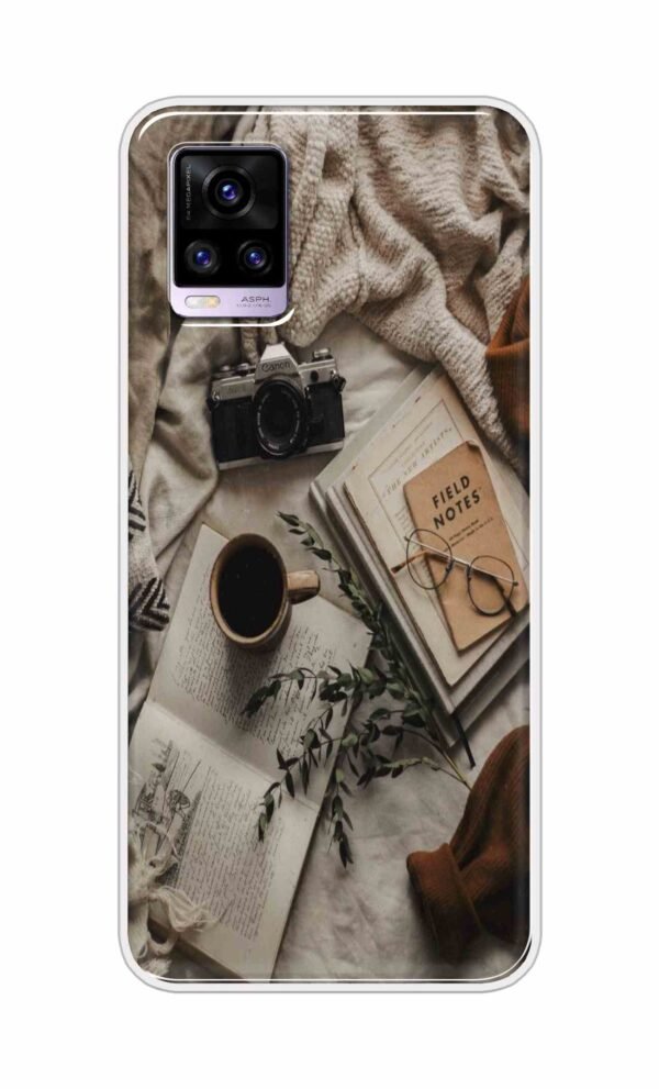 Notepad-Pen-Specs Back Case For Vivo V20