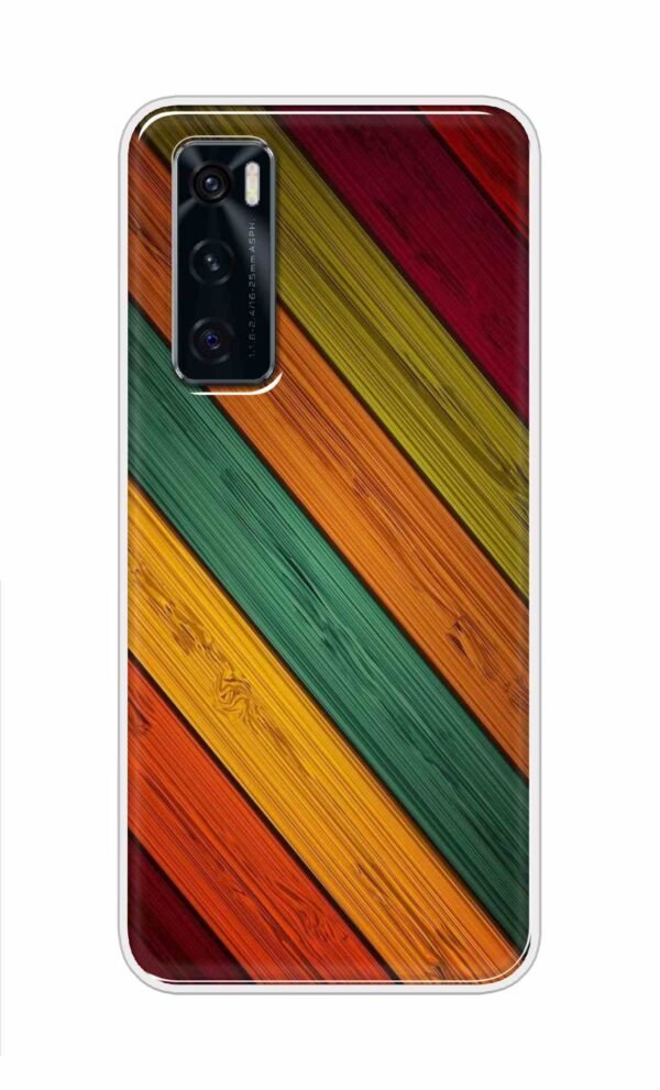 Colorful wooden texture Back Case For Vivo V20 SE