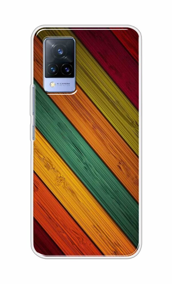 Colorful wooden texture Back Case For Vivo V21