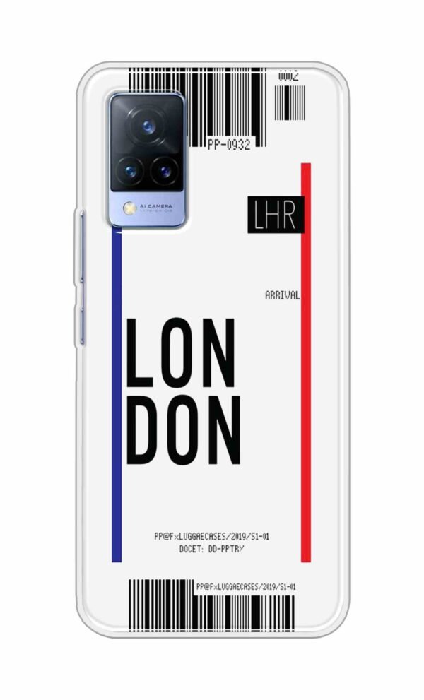 London Ticket Back Case For Vivo V21