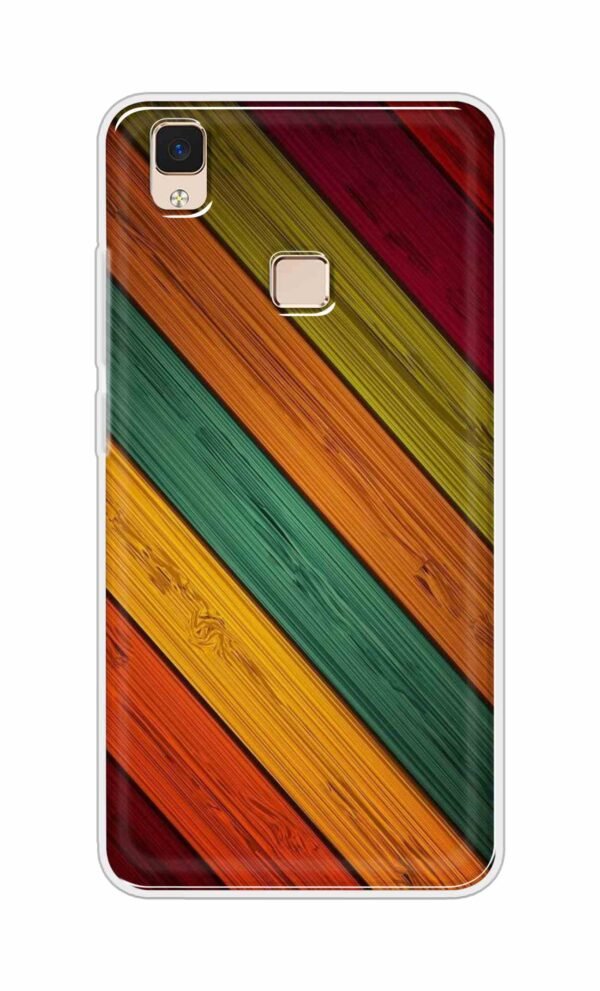 Colorful wooden texture Back Case For Vivo V3