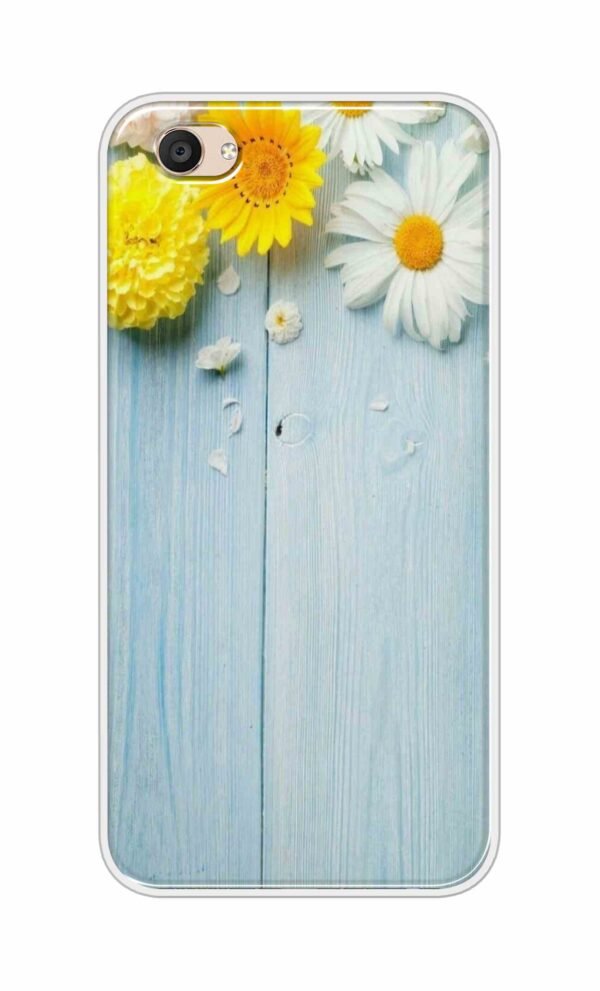 Flowers on Blue Back Case For Vivo V5 Plus