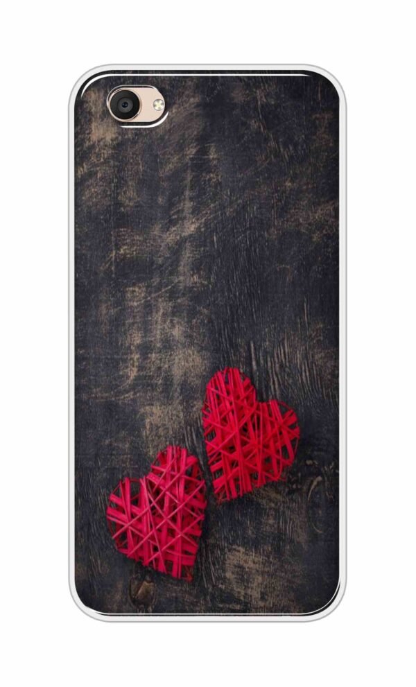Heart with Wooden Background Back Case For Vivo V5 Plus