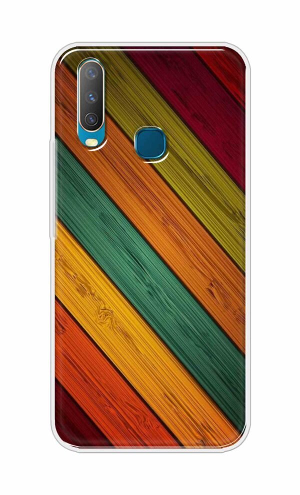 Colorful wooden texture Back Case For Vivo Y17