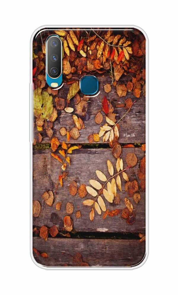 Leaves on Wood Back Case For Vivo Y17