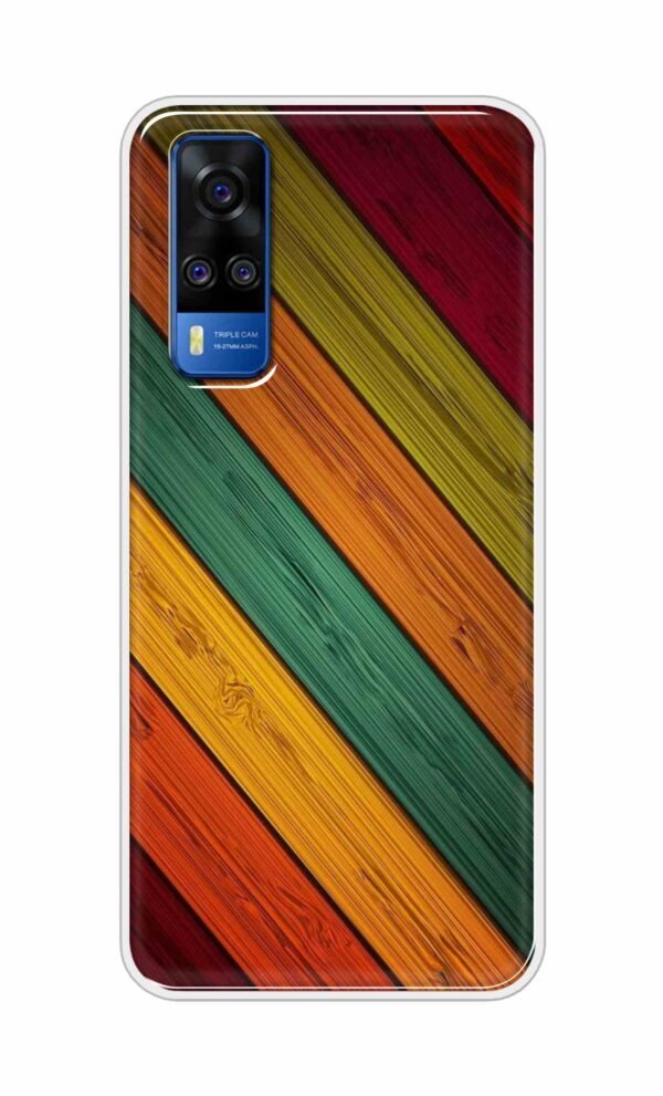 Colorful wooden texture Back Case For Vivo Y51 2020
