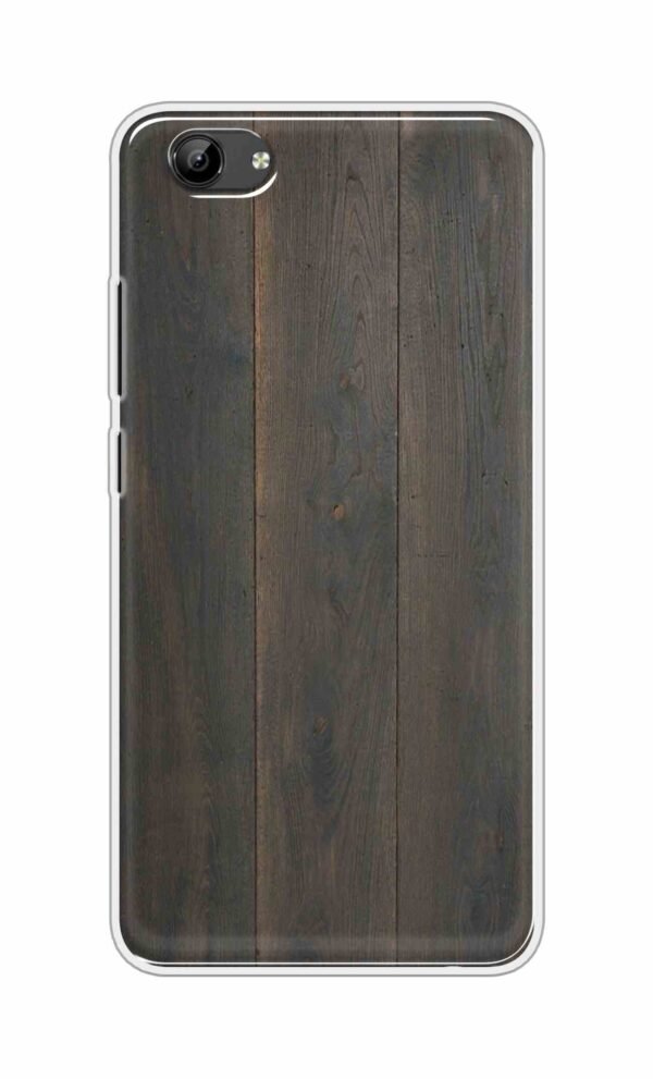 Blackish Wooden Texture Back Case For Vivo Y71i