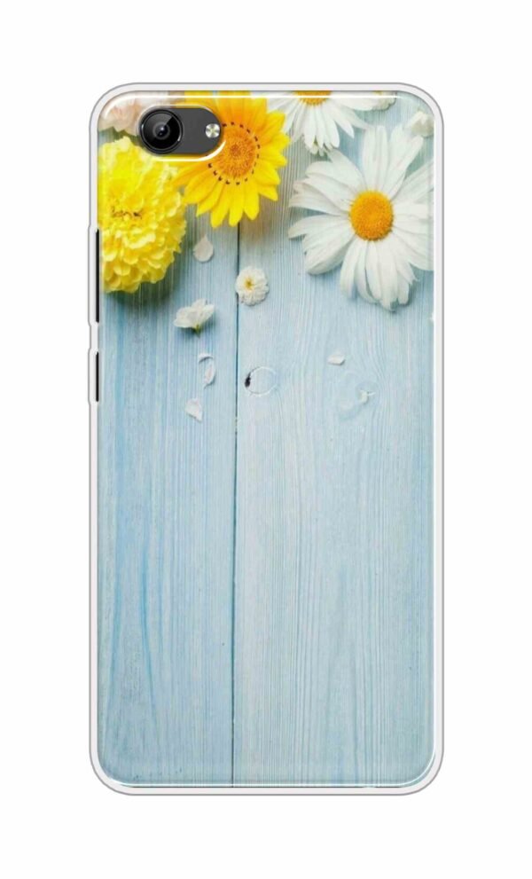Flowers on Blue Back Case For Vivo Y71i