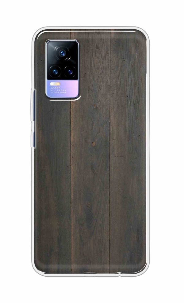 Blackish Wooden Texture Back Case For Vivo Y73