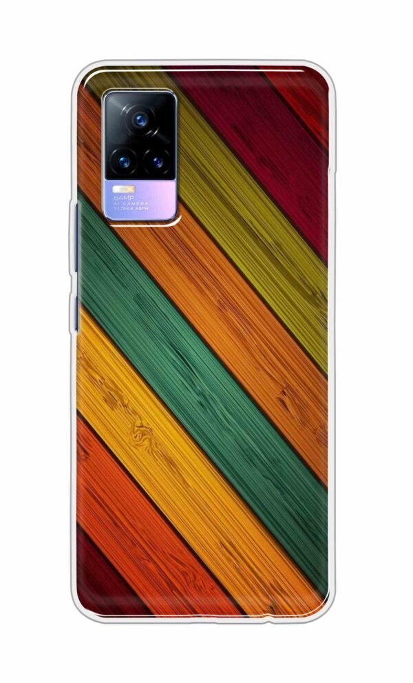 Colorful wooden texture Back Case For Vivo Y73