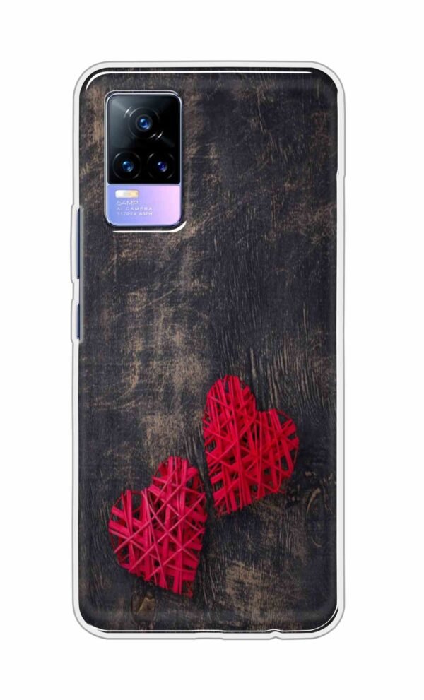 Heart with Wooden Background Back Case For Vivo Y73