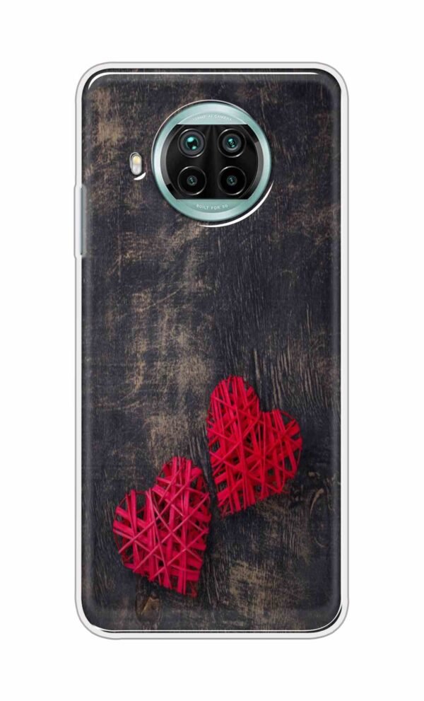 Heart with Wooden Background Back Case For Xiaomi Mi 10i