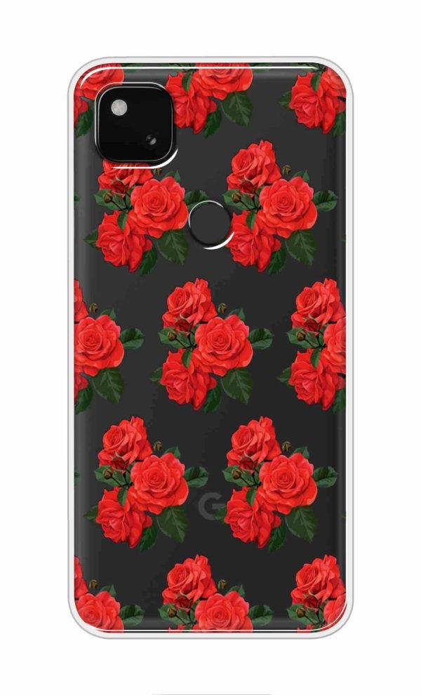 Transperent floral Back Case For Google Pixel 4A