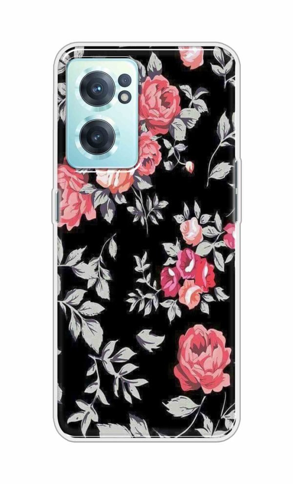 Flowers with Black Background Back Case For OnePlus Nord CE 2 5G