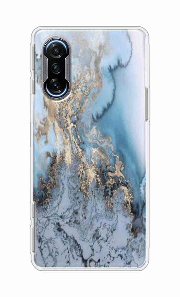 Marble Print Waves Back Case For Poco F3 GT 5G
