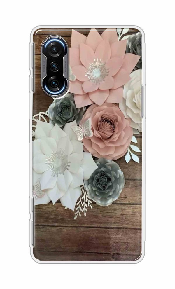 floral wooden Back Case For Poco F3 GT 5G