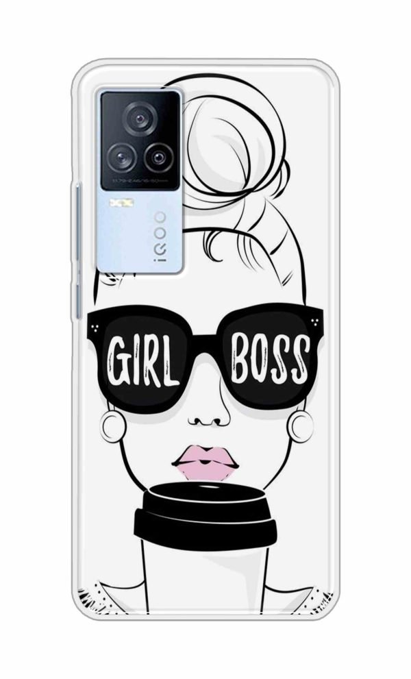 Girl Boss White Background Back Case For iQOO 7