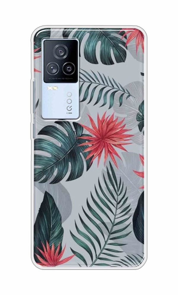 Leaves Pattern Back Case For iQOO 7